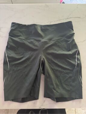 lululemon Olive Green High-Rise Bike Shorts